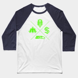 My SEA Team - Fab 4 Green Baseball T-Shirt